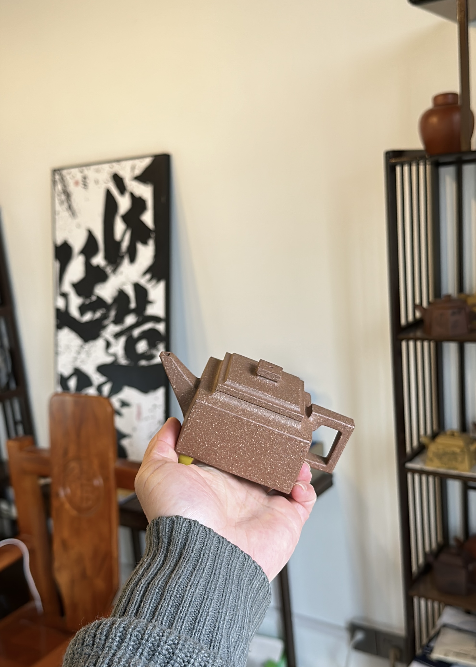 宜兴紫砂壶 刘秀斌全手工方壶 方山逸士 老段泥 220cc±