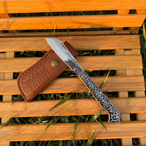 新疆包邮英吉沙小刀疆匠坊定制9铬刃材折叠刀手工刀