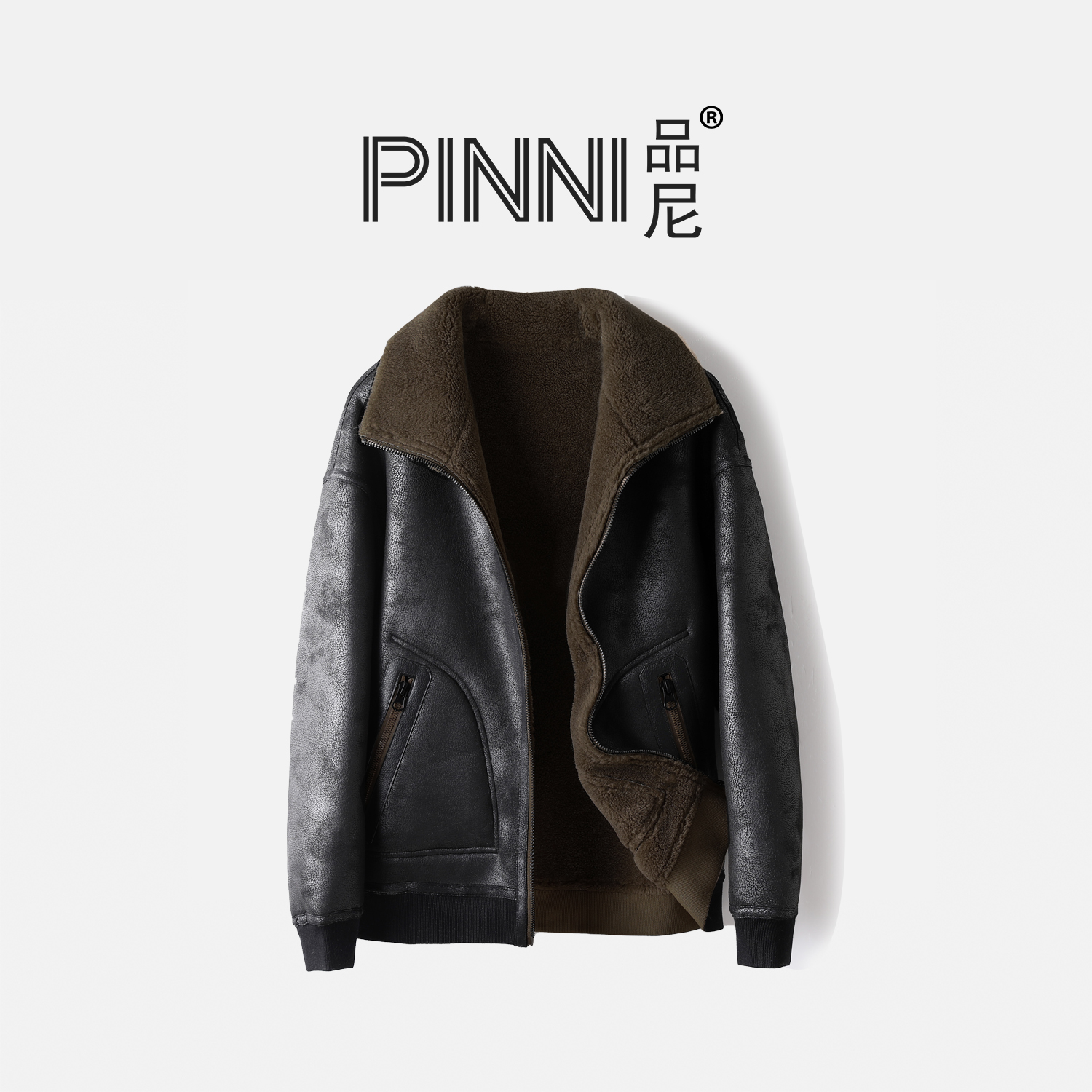 【PN339】 新款连帽两面穿机车服外套加绒夹克冬季时尚男装时尚保暖