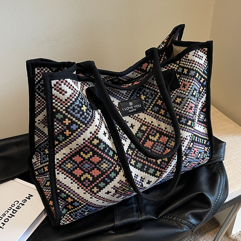 妈咪包手提帆布包大容量包包女2025新款旅行包短途单肩通勤托特包