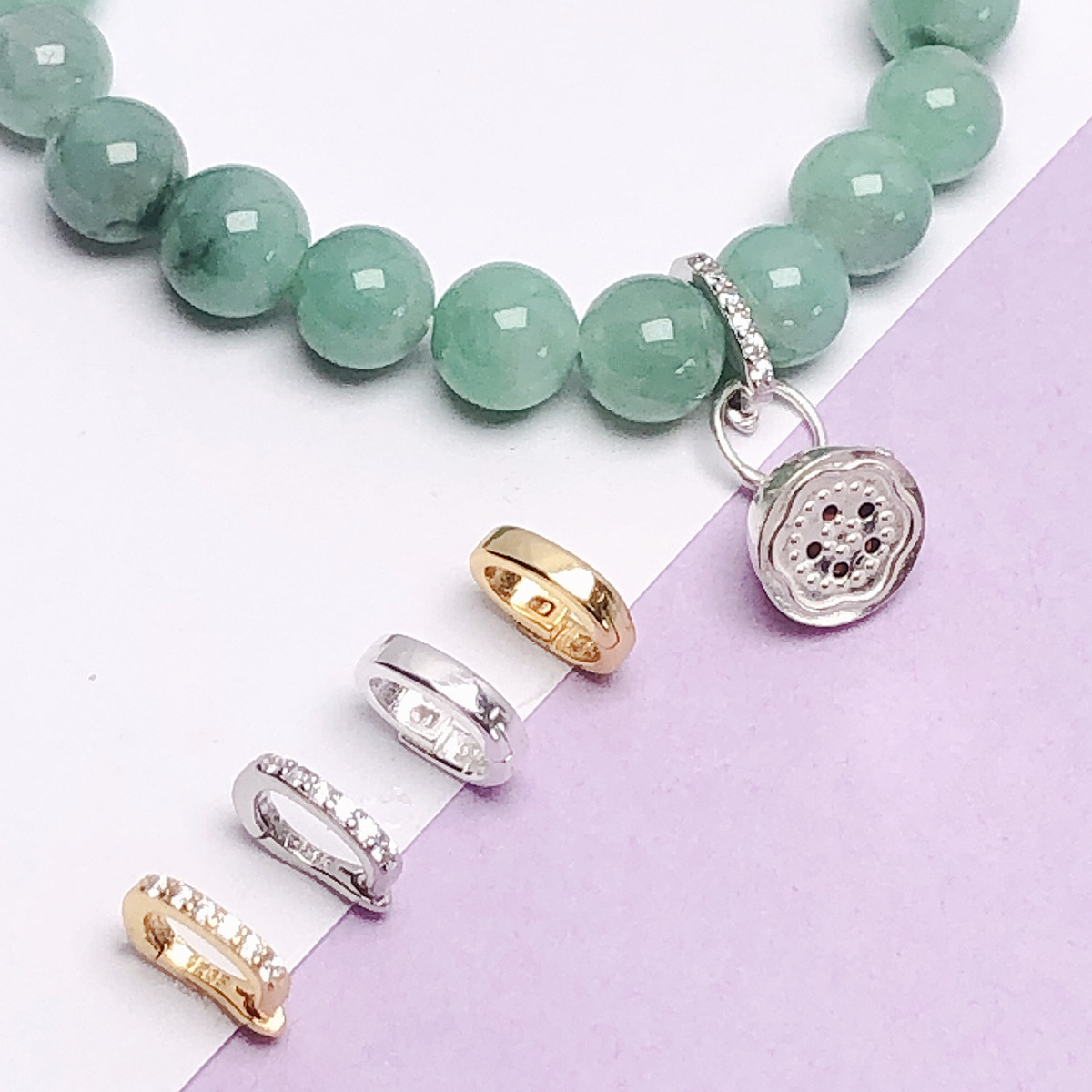 925银银制品 万能扣头项链扣手链扣开口圈链接扣 DIY百搭时尚轻奢