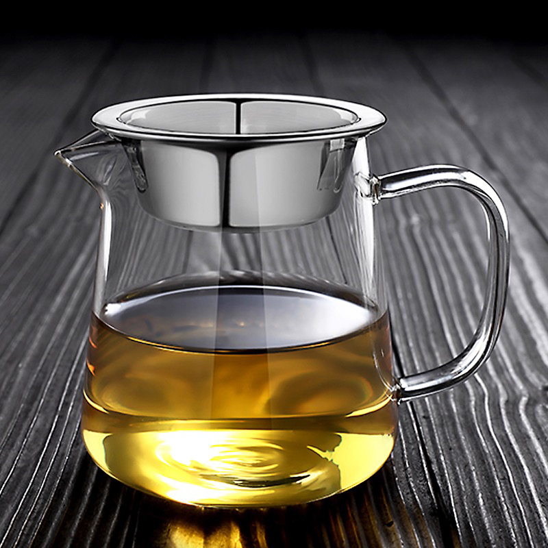 公道杯公杯茶漏侧把分茶器加厚耐热大容量茶水分离四方高档分茶杯