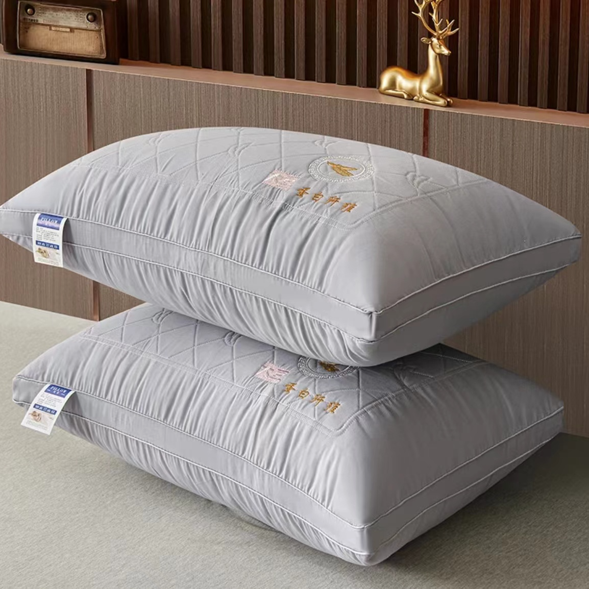 新款亲肤大豆枕头大豆纤维枕单人酒店家用学生宿舍丝绒立体高弹