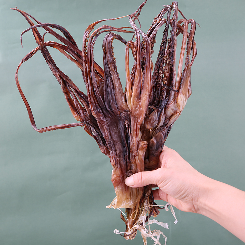 温州风味海鲜水产干货淡干原味鱿鱼须深海鱿鱼头章鱼烹饪食材500g