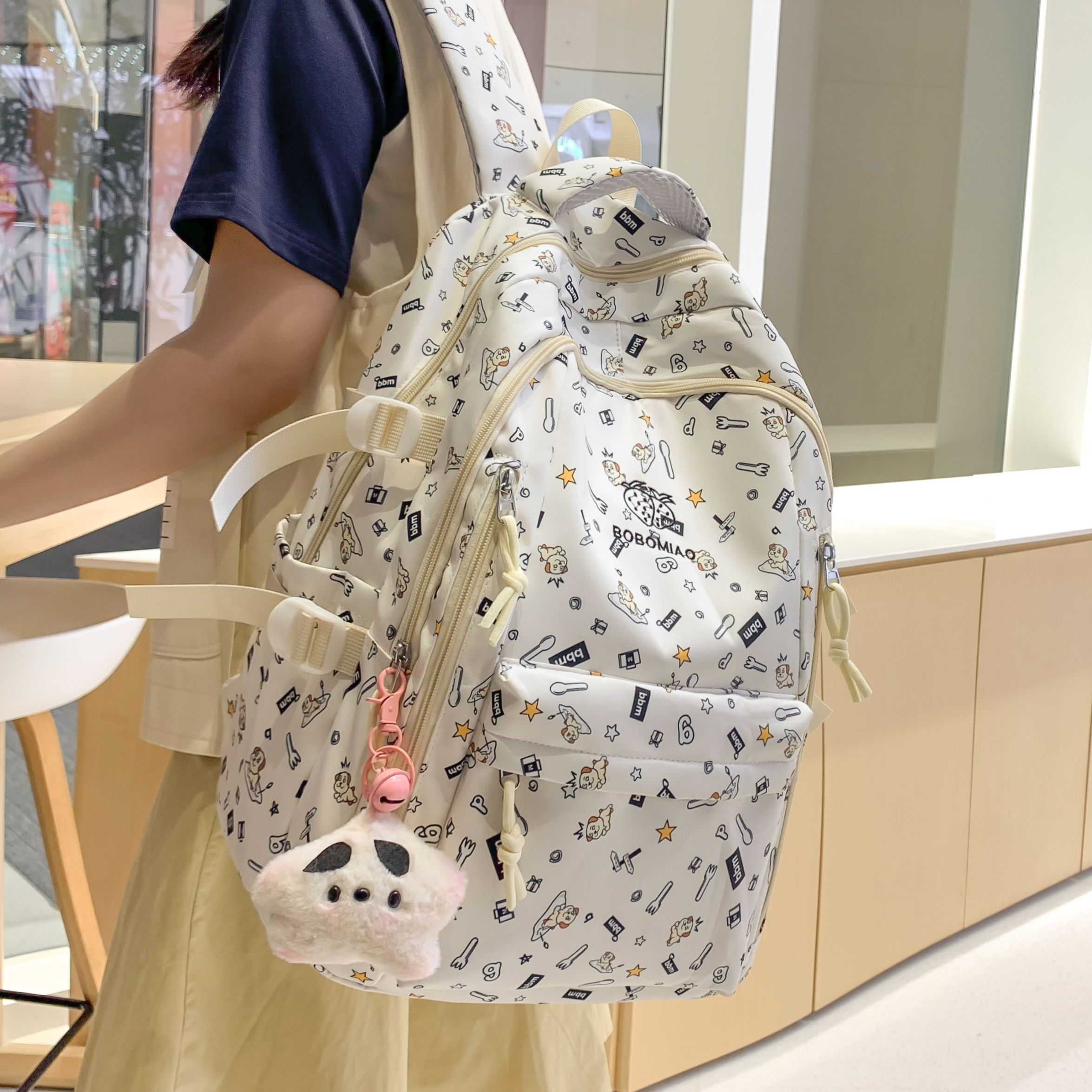 2025开学季新款学生书包女百搭大容量初高中学生背包小清新双肩包