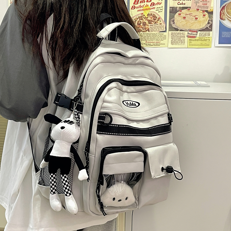 书包女工装风小众高中大学生ins百搭大容量双肩包学院初中生背包