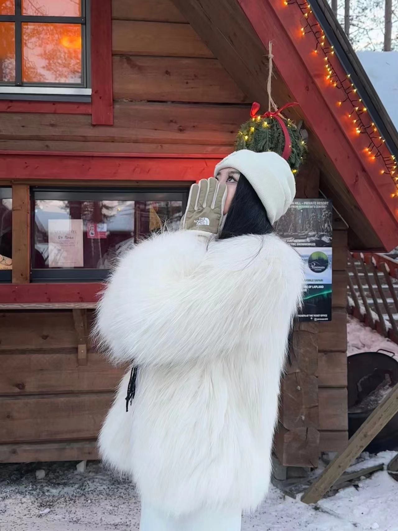 SHIMENGNU/诗梦奴前后70稀有貉子毛双面编中红网款冬天皮草女外套