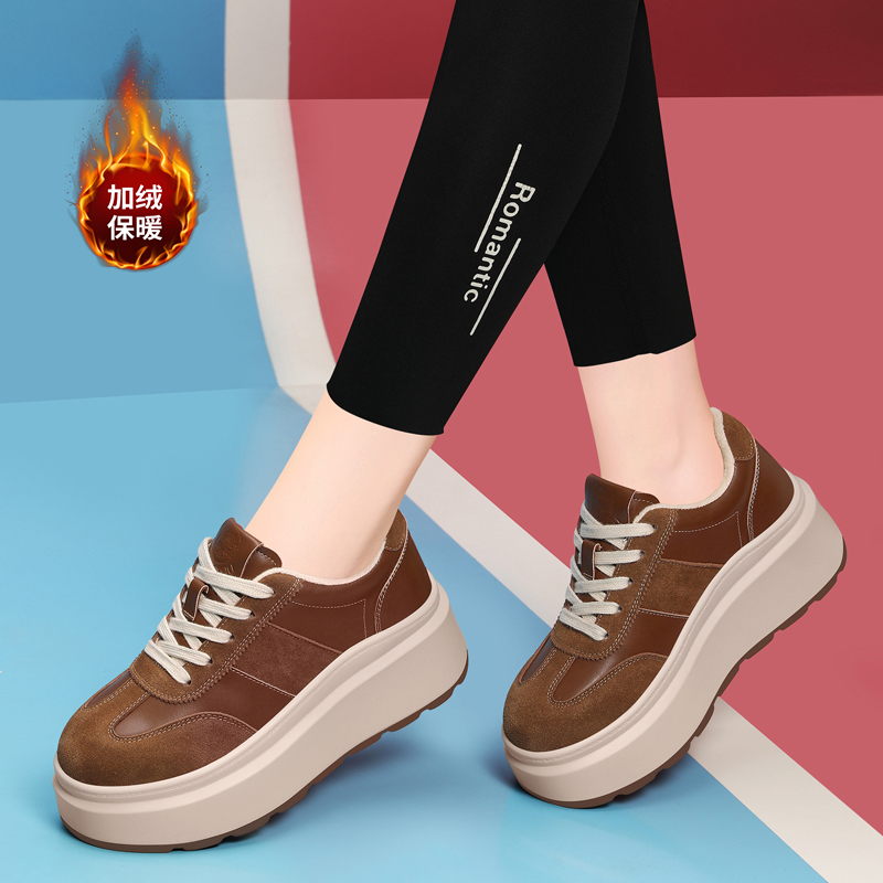 小个子厚底增高轻便德训鞋女2025秋冬爆款鞋松糕休闲运动鞋板鞋潮