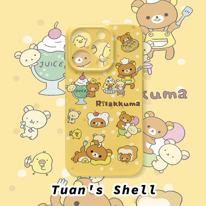 轻松熊菲林软壳适用苹果/华为/VIVO/OPPO一加可爱个性趣味手机壳