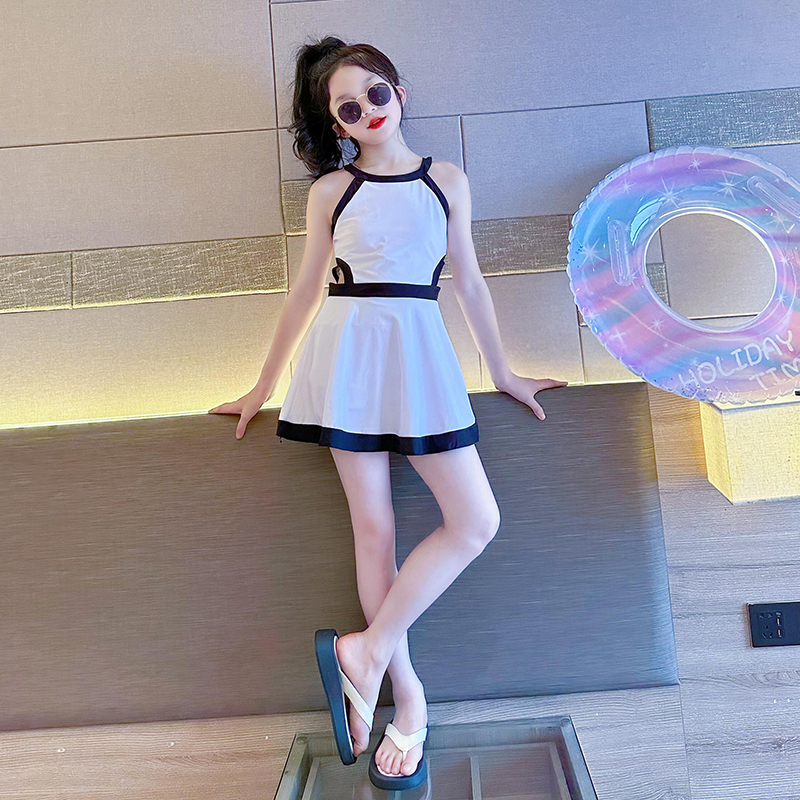 网红女童裙式泳衣2025新款洋气6-12岁大童初中泳装儿童女孩游泳衣