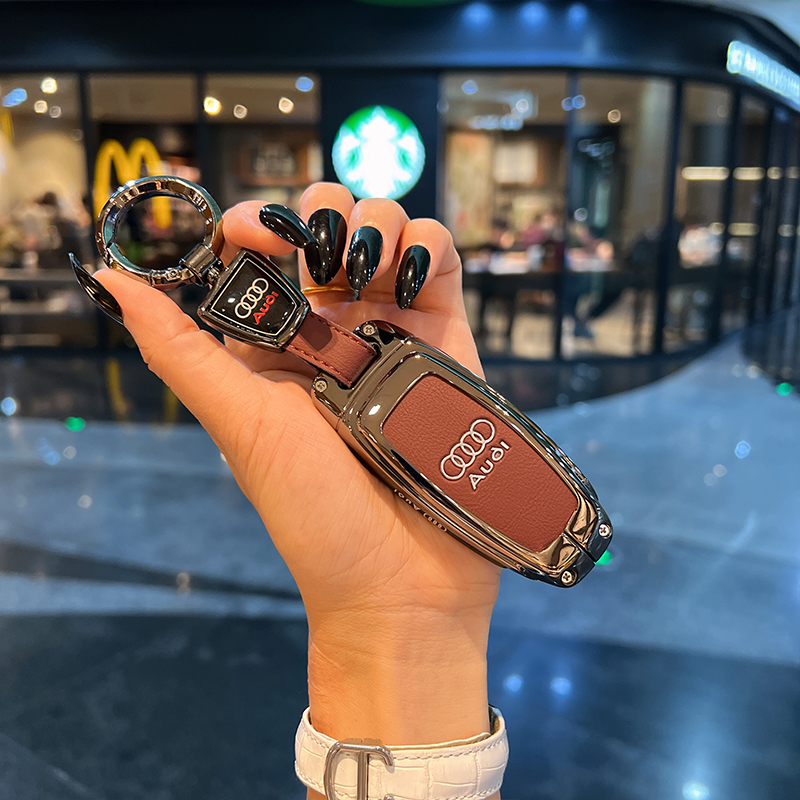 奥迪钥匙套新款A3L/A7/A8L/A6L/Q6/Q7扣Q8壳Q4-Etron包金属男女款
