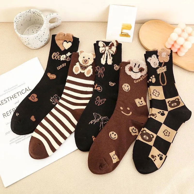 秋冬季中筒袜子女ins森系学院风百搭长筒袜网红潮流保暖防臭长袜