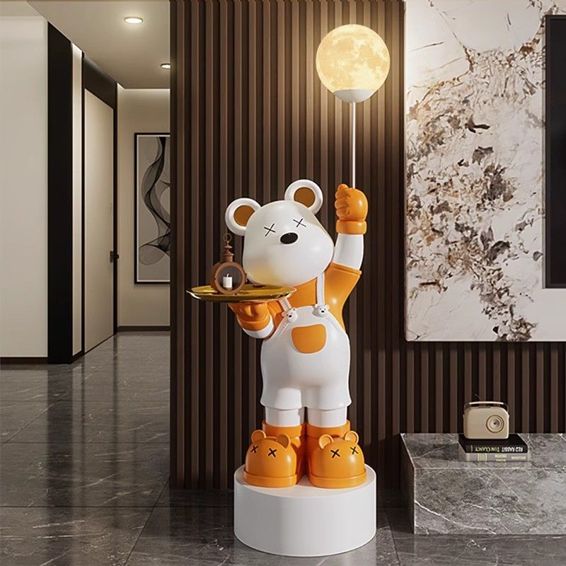 大型网红暴力熊摆件月球落地客厅电视柜沙发装饰乔迁新居搬家礼物