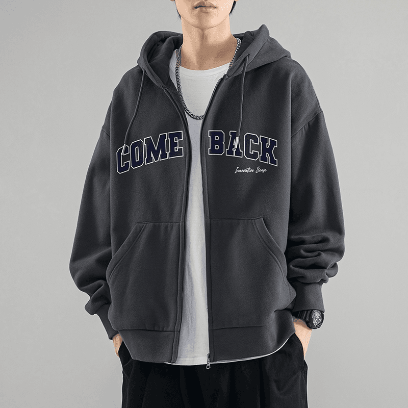 大码80-300斤美式vibe小众青少年春秋季男士卫衣开衫情侣连帽外套