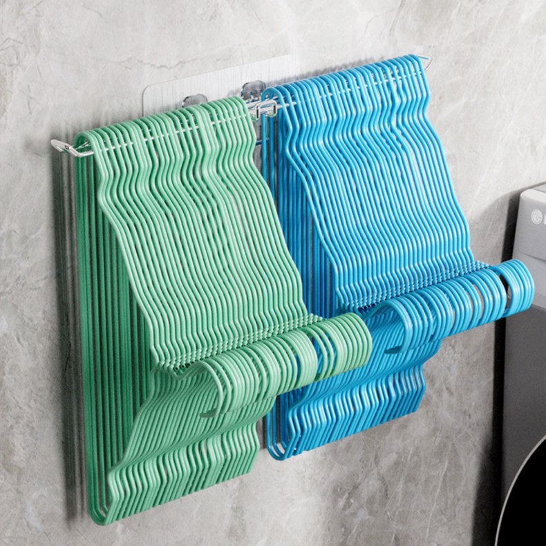 衣架收纳神器阳台晾衣架置物架壁挂式整理架免打孔不锈钢挂衣架