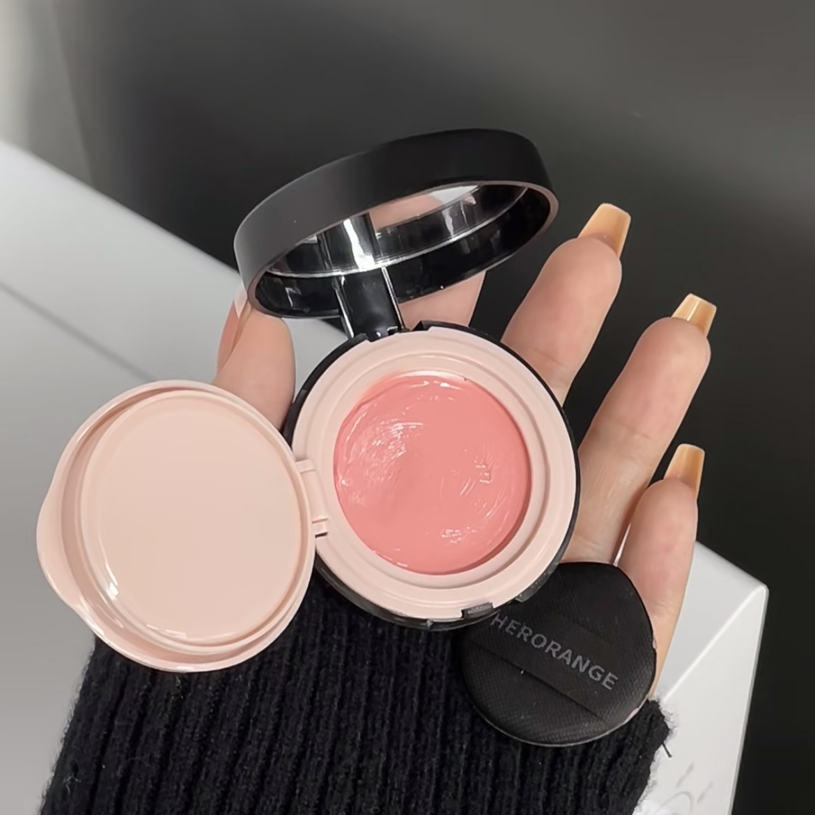 气垫腮红膏泥女收缩提亮定妆单色土豆泥晒红膨胀色初学者气垫粉