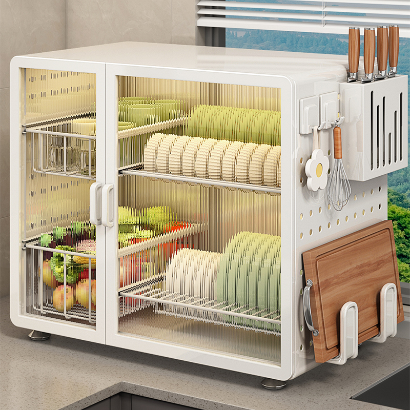 优勤碗柜沥水置物架厨房家用台面多功能放碗筷盘餐具盒碗碟收纳架