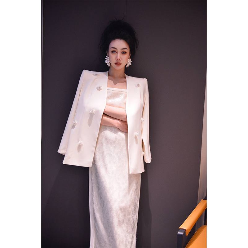 高端女总裁职业装法式轻奢时尚休闲女神范长袖小香风宴会西装套装