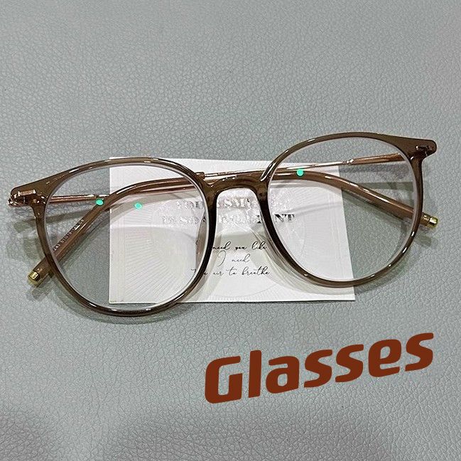 小红书冷茶色眼镜女可配度数防蓝光素颜天菜眼镜框小框架韩版潮