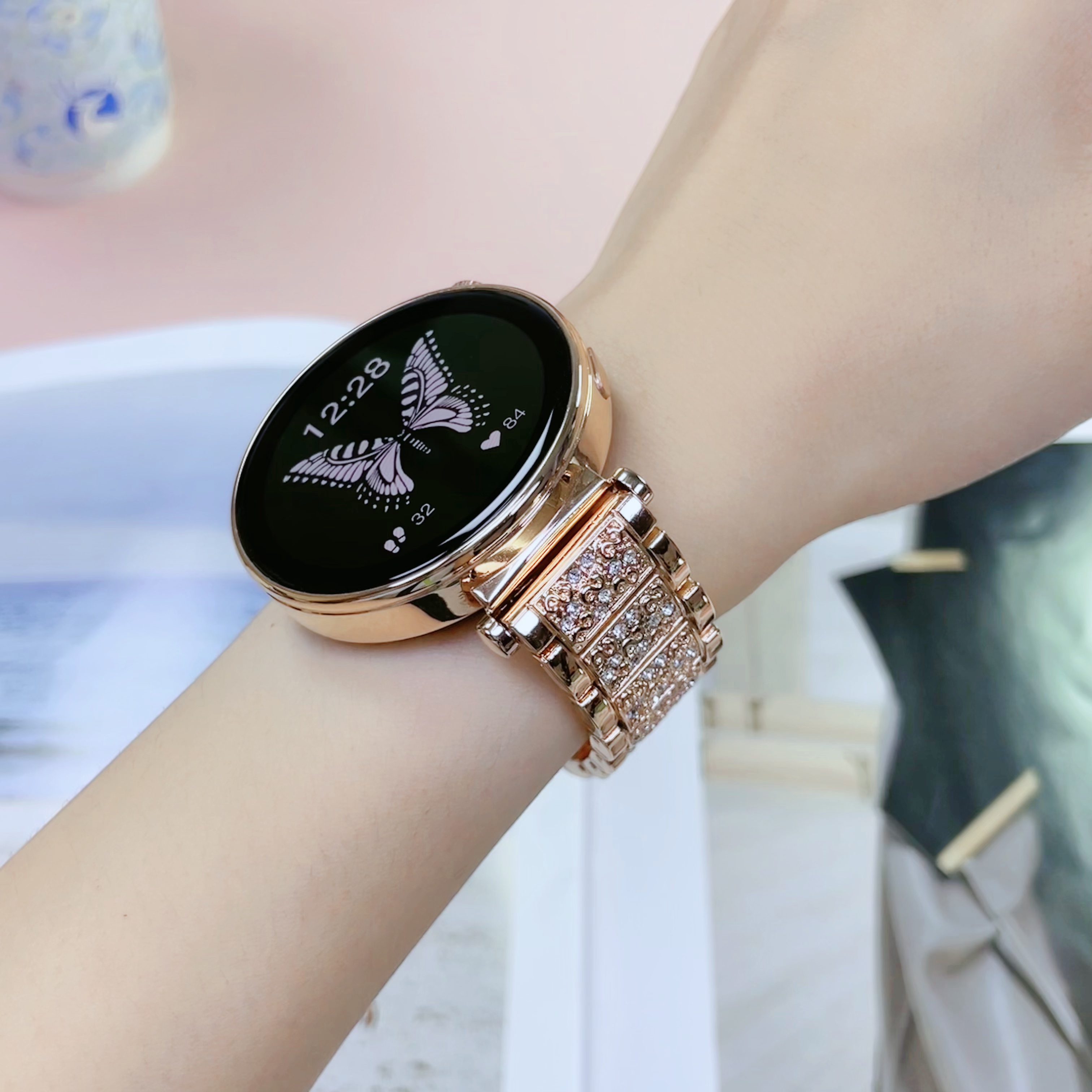 顶配【微信聊天】顶配女士智能手表多功能心率蓝牙通话离线支付NFC