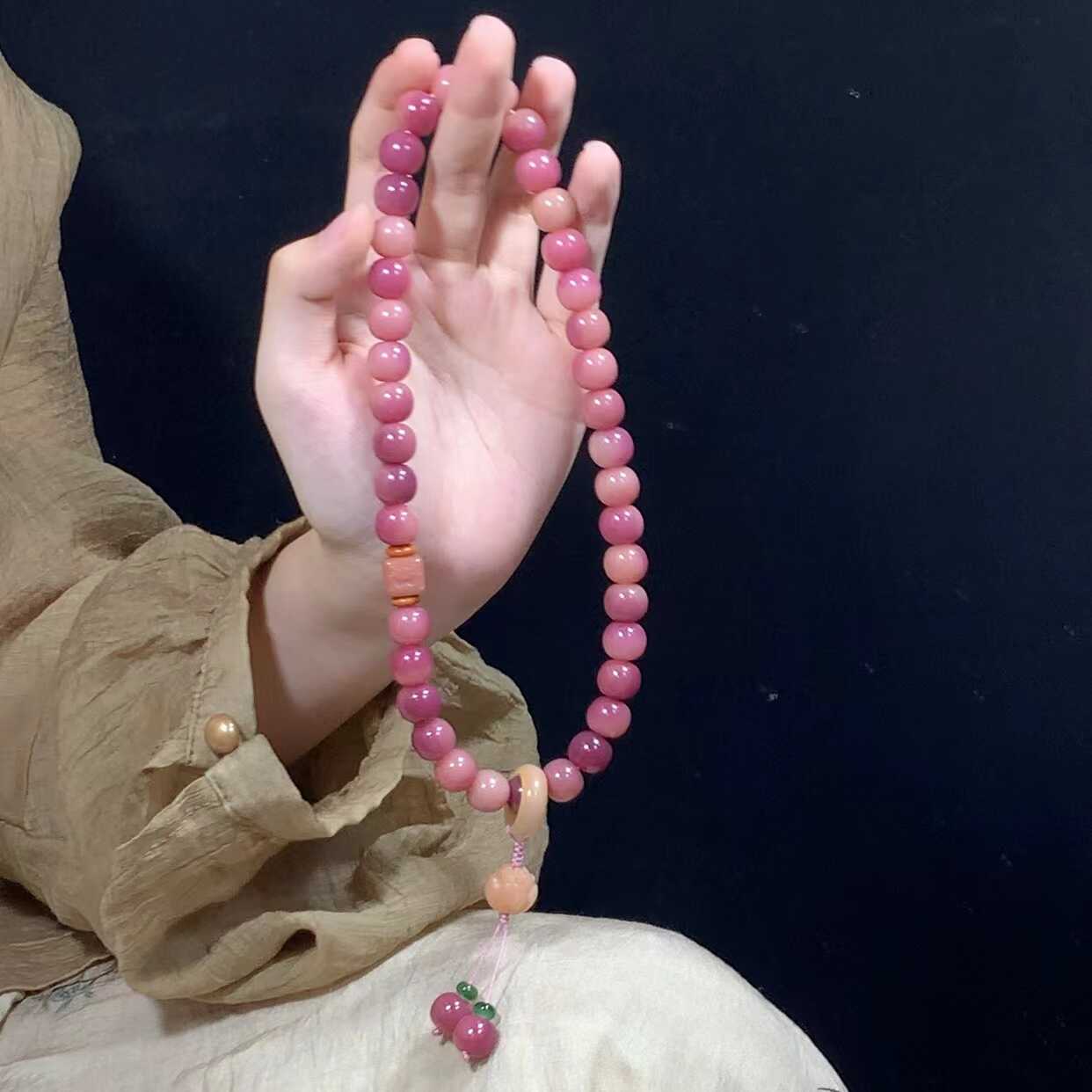 乌梅子酱菩提子双圈手串菩提子配文玩饰品女盘玩珠串跑环手持念珠