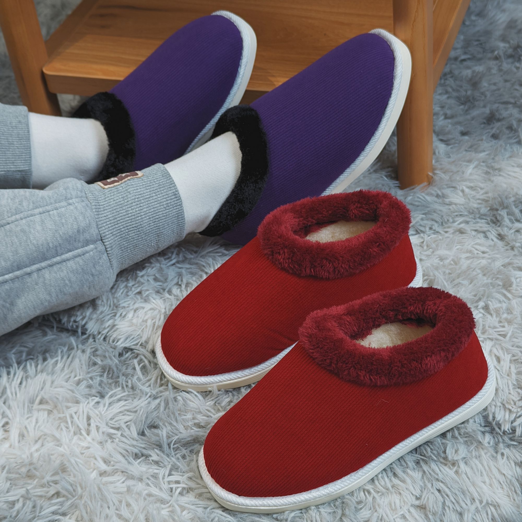 加绒加厚冬季棉鞋防滑软底女款休闲厚底时尚中老年舒适情侣秋冬