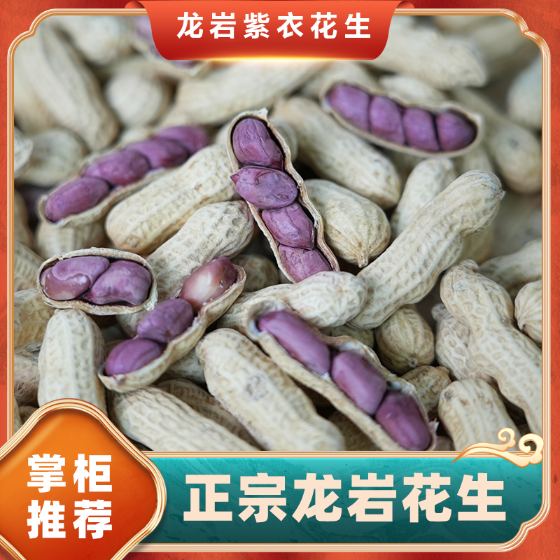 正宗龙岩花生湿烤紫衣花生水煮花生咸香酥脆休闲零食红衣花生健康