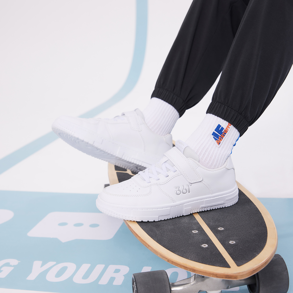 【开学季小白鞋】361°运动软底小白鞋中大童男童鞋子百搭透气女童