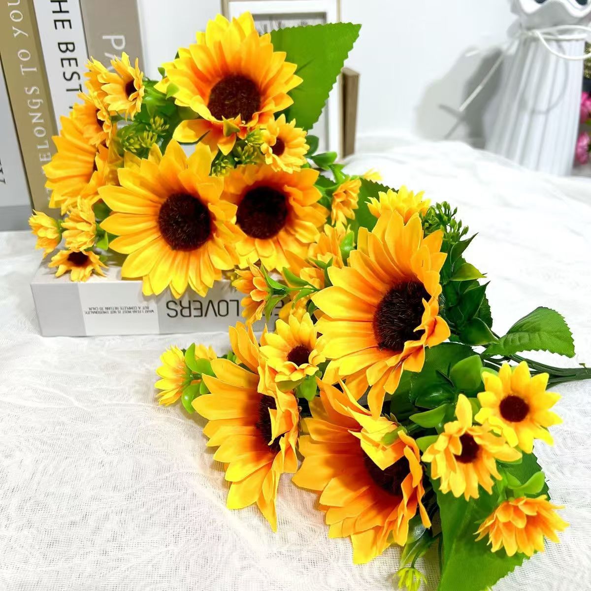 仿真向日葵仿真花假花摆件太阳装饰摆设塑料插花客厅餐桌花束书桌