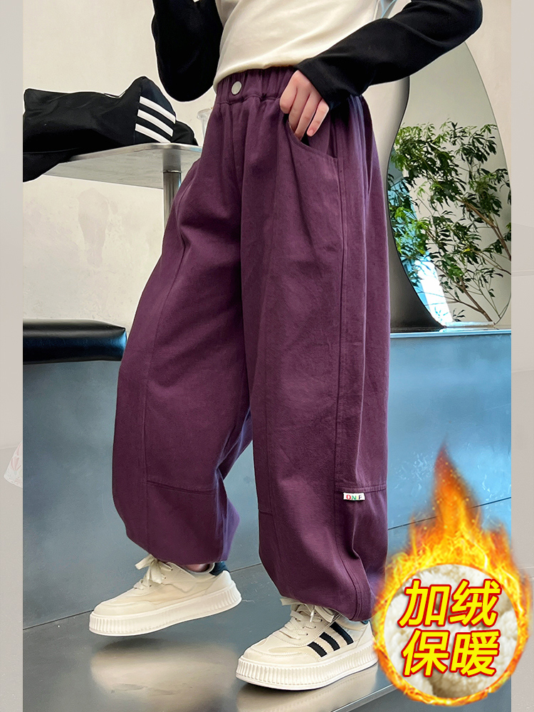 女童休闲裤子春款2025新款洋气秋冬宽松中大童装裤子秋运动裤长裤