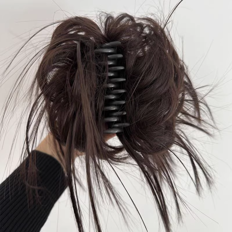 鸡窝头假发圈仿真抓夹蓬松辣妹鸡毛发抓丸子头发饰喷泉高马尾发夹