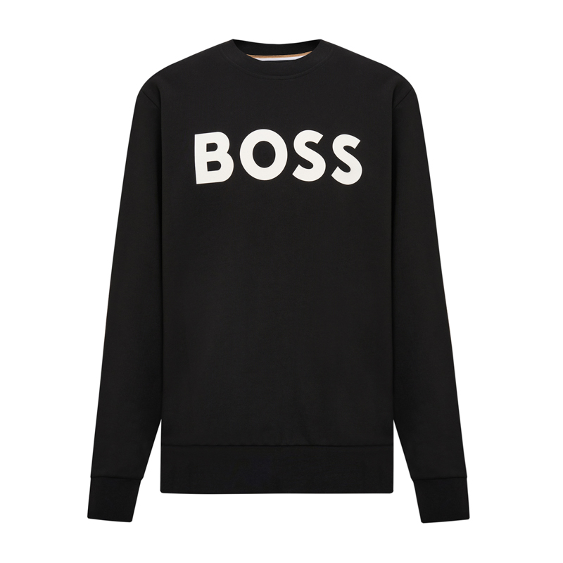 BOSS雨果博斯男士秋冬棉质圆领长袖卫衣休闲卫衣 黑色50496642