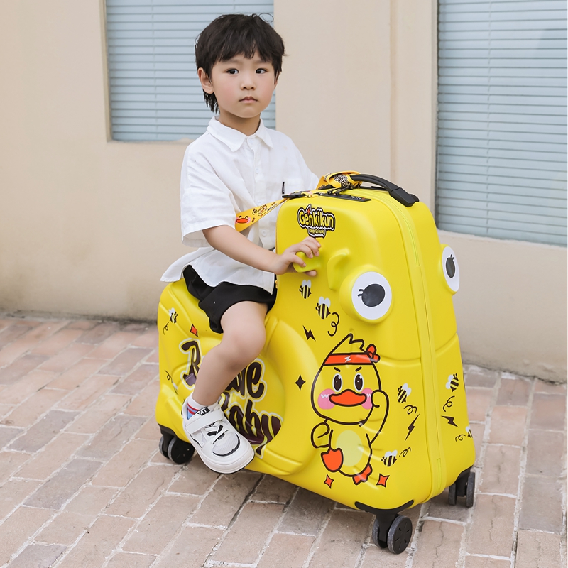 大途可坐儿童拉杆箱可坐骑行旅行箱卡通木马行李箱可骑宝宝拖箱子