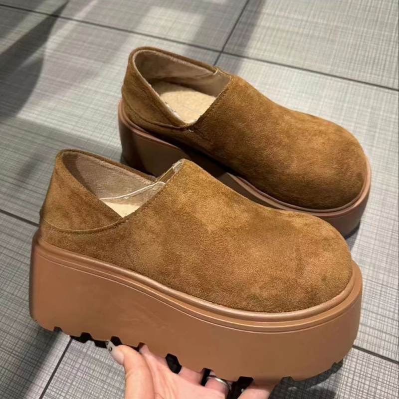 复古时尚松糕厚底勃肯鞋2025秋季新款休闲百搭小个子两穿时尚女鞋