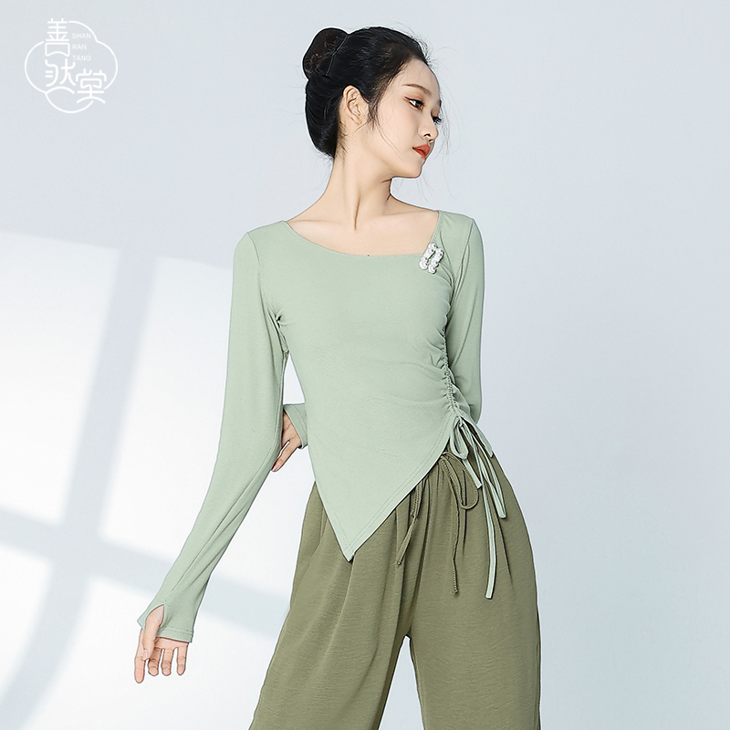 善然堂新款现代舞练功服装女成人身韵舞蹈服中国春夏艺考长袖上衣