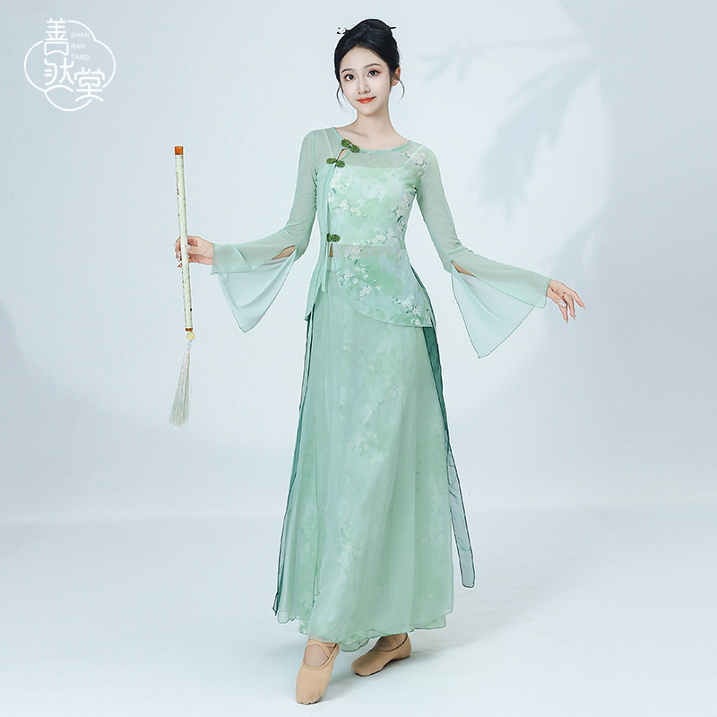 善然堂新款舞蹈服纱衣飘逸古典舞蹈服上衣女身韵练功服演出服秋冬