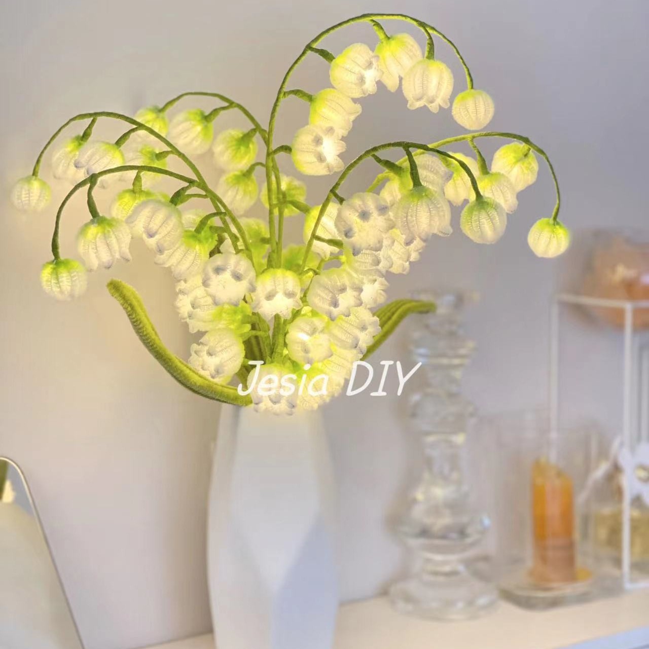 【铃兰灯永生花材料包】国庆宅家手工，含教程，材料手工diy 满50包邮