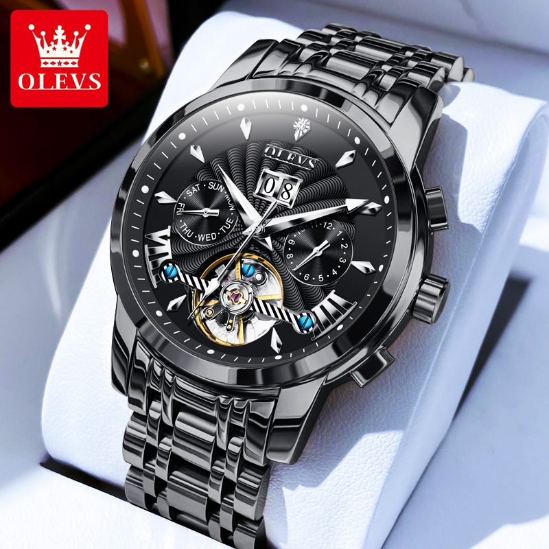 欧利时瑞士注册男士手表新款机械表镂空全自动多功能防水夜光腕表