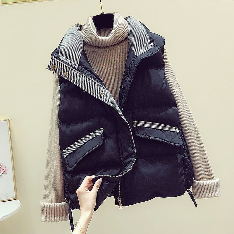 韩版百搭洋气棉马甲坎肩女2023秋冬季宽松小个子减龄休闲马夹上衣