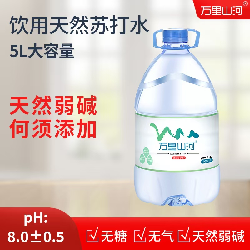 万里山河 天然苏打水5L*2整箱桶装水碱性5升饮用苏打水非矿泉饮料