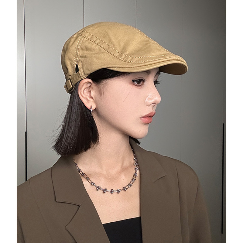 港风前进帽子女夏季薄款百搭个性显脸小鸭嘴报童贝雷帽