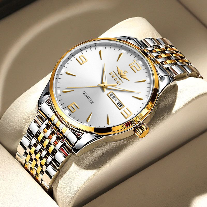 瑞士品质超薄防水夜光商务男表全自动双日历时尚简约手表男情侣款