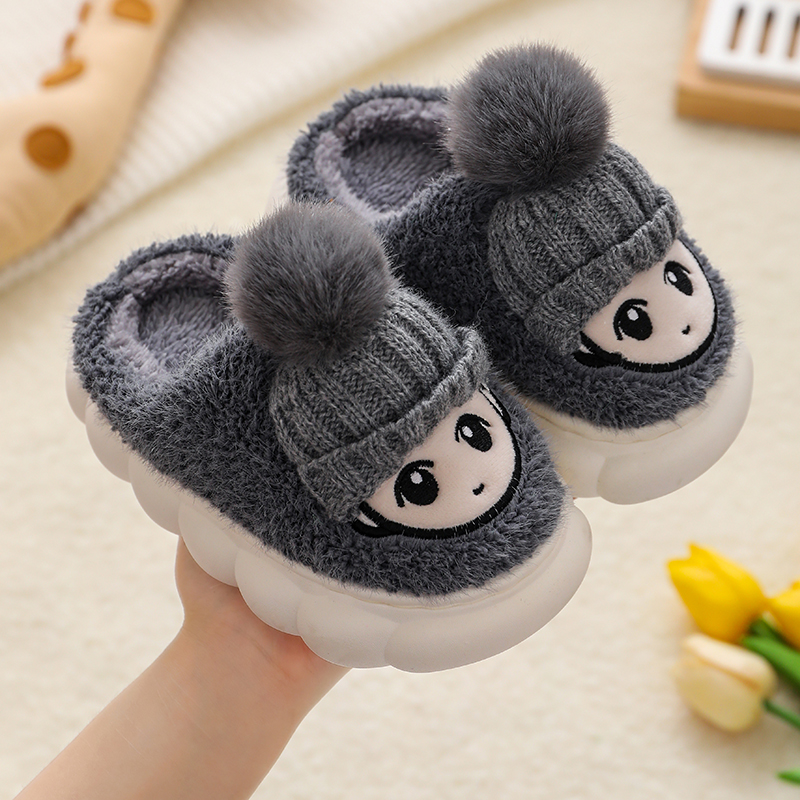 网红儿童拖鞋女童男童冬季防滑室内外毛毛鞋子宝宝棉拖鞋小中大童