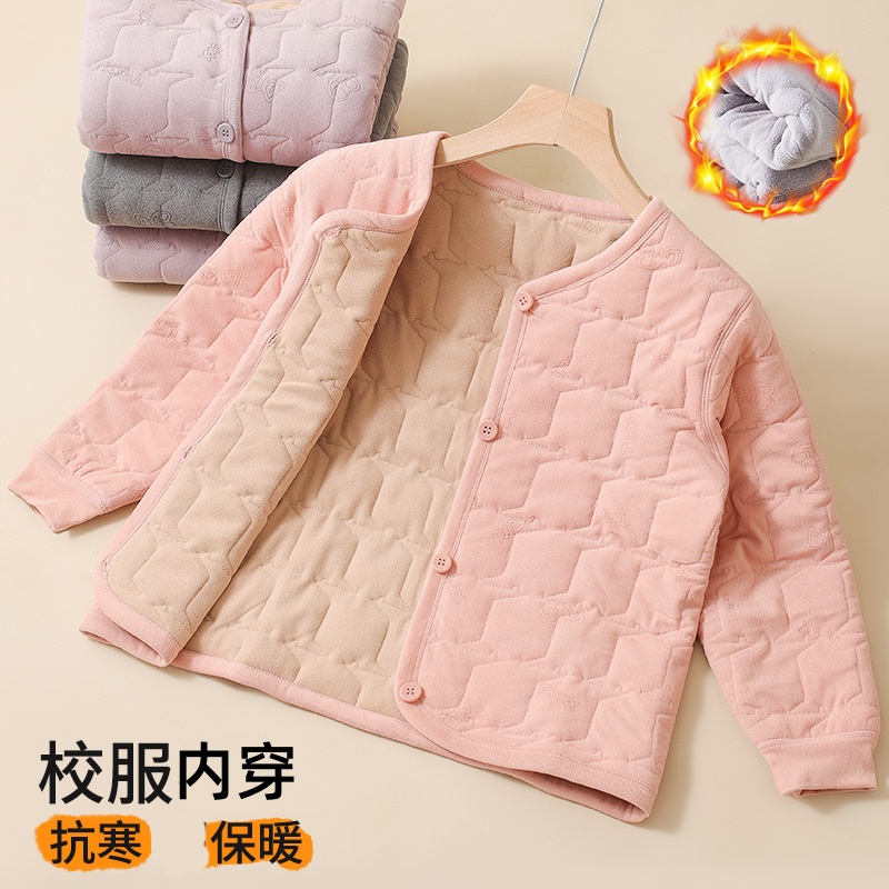 儿童校服神器套装女童2024新款保暖衣棉裤秋冬季内搭男童加绒加厚