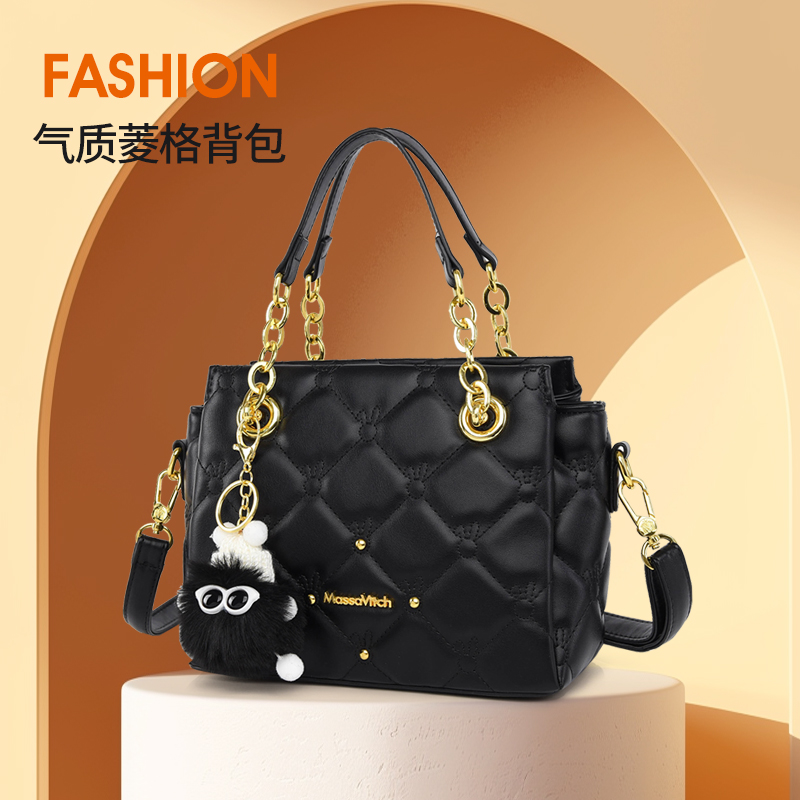 丰赚冬季新款菱格绣线多空间休闲时尚简约百搭潮流韩版女包轻奢