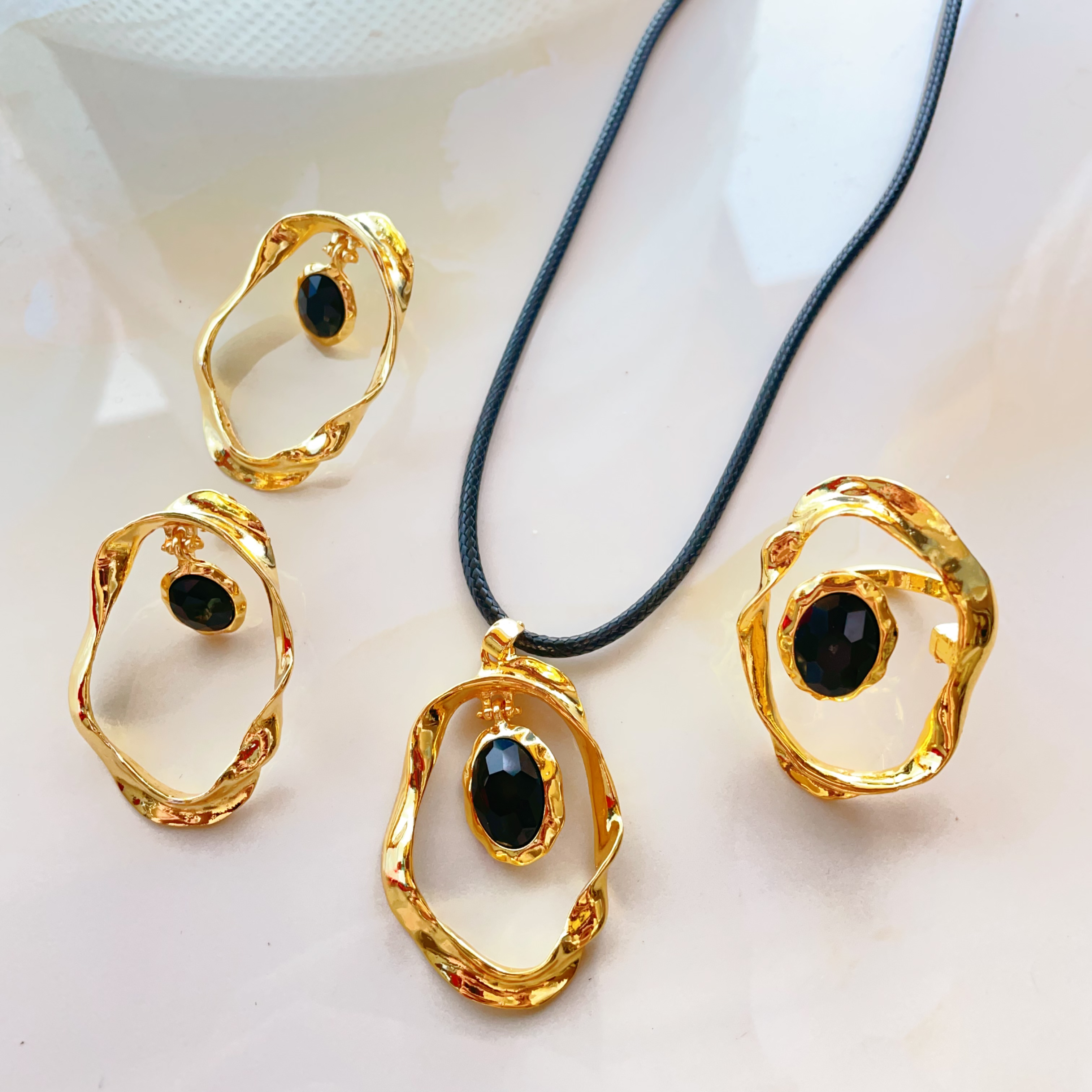 铜合金项链 Xyuer谢雨儿个性异形款首饰套装