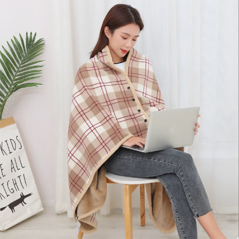 秋冬加绒披肩毯毛毯办公室午睡毯子加厚沙发盖毯不掉毛护膝盖腿