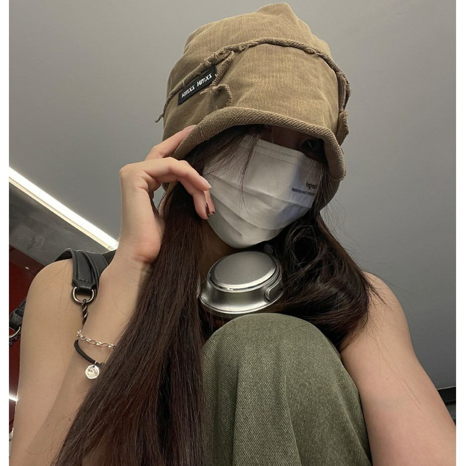 废土风不想理人～大版水洗复古包头帽子男女情侣堆堆帽冷帽