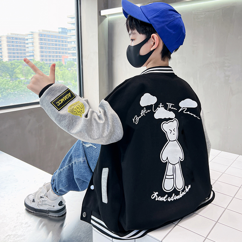 男童棒球服外套春秋款2025新款中大童秋季儿童炸街痞帅夹克上衣潮