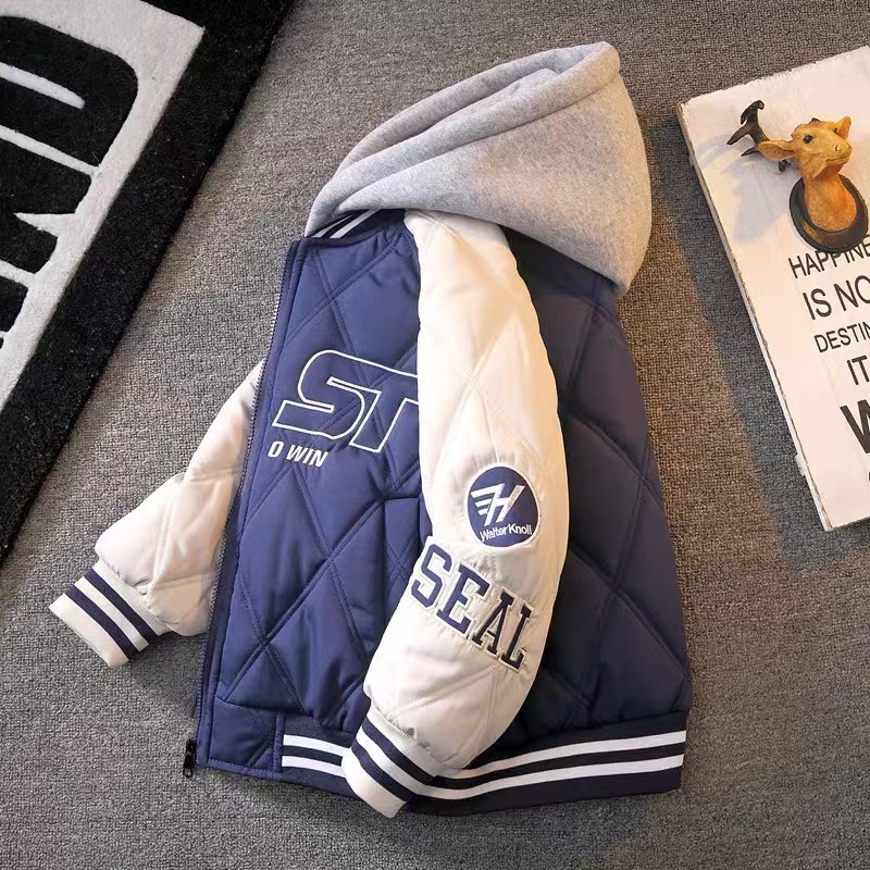 男童秋冬款外套2026新款儿童冬装中大童夹棉加厚冬款棉服棉衣冬季